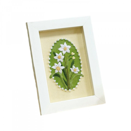 Set creativ broderie cu rama si gherghef, Narcise, 13x 18 cm [0]