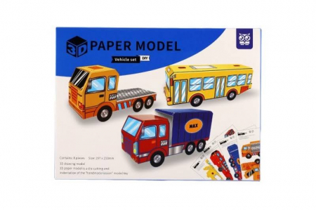 Set creativ, din carton, Masini, 8 buc [0]