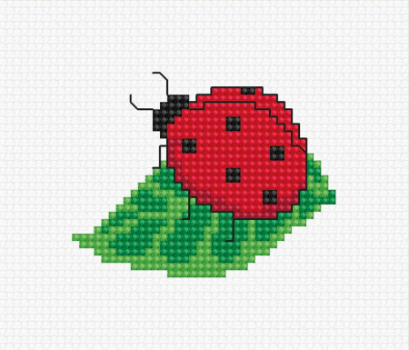 Broderie in cruciulita - Set de brodat in cruciulita, Buburuza, 6,5 x6 cm