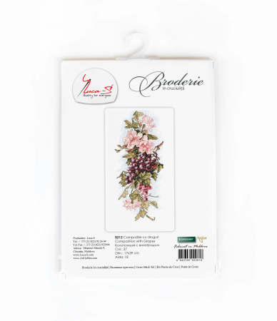Set de brodat in cruciulita, Compozitie cu struguri, 17x39 cm [3]
