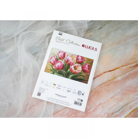 Set goblen de cusut, cu diagrama, Lalele gratioase, 35x24 cm [3]