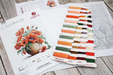 Set de brodat in cruciulita, Rubinele verii, 30x30 cm [3]