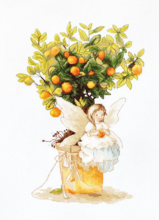Broderie in cruciulita - Set de brodat in cruciulita, Mandarin, 19,5x28 cm
