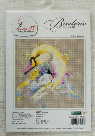 Set de brodat in cruciulita, Lebede, 20*20cm [1]