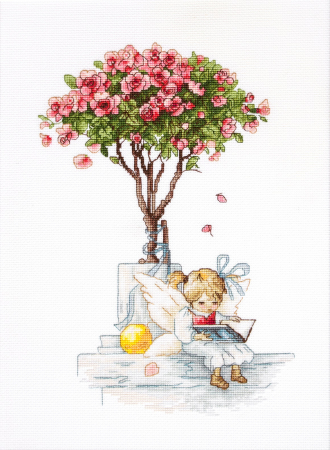Broderie in cruciulita - Set de brodat in cruciulita, Trandafiri, 18x26.5 cm