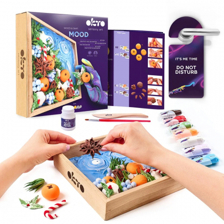 Set de creatie senzoriala 3D, cu argila, Fericire, 21x21 cm [2]