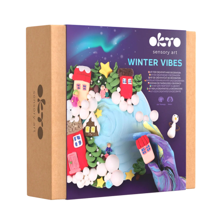 Set de creatie senzoriala 3D, cu argila, Iarna pe ulita, 16x16 cm [5]