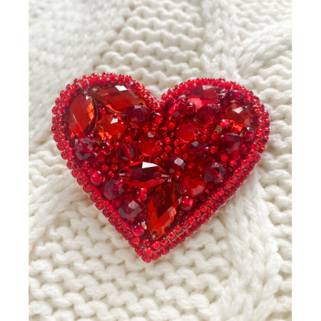 Set decoratie cu margele (brosa), Inimioara, 9 culori, 5.3x4.7 cm [1]