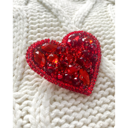 Set decoratie cu margele (brosa), Inimioara, 9 culori, 5.3x4.7 cm [2]