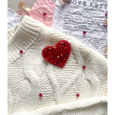 Set decoratie cu margele (brosa), Inimioara, 9 culori, 5.3x4.7 cm [4]