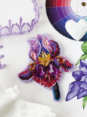 Set decoratie cu margele (brosa), Iris, 7,3x8,9