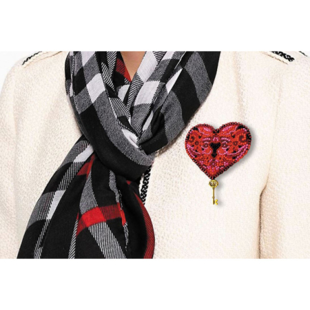 Set decoratie cu margele (brosa), Cheia inimii, 9 culori, 6.5 х 5.5 cm [4]