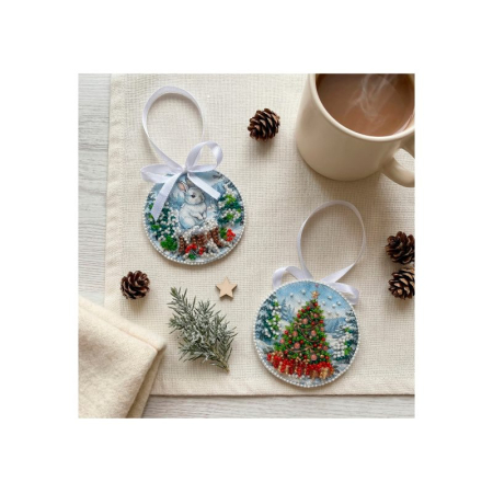 Set decoratie de Craciun cu margele, Langa pomul de Craciun, 13.2x6.6 cm [7]