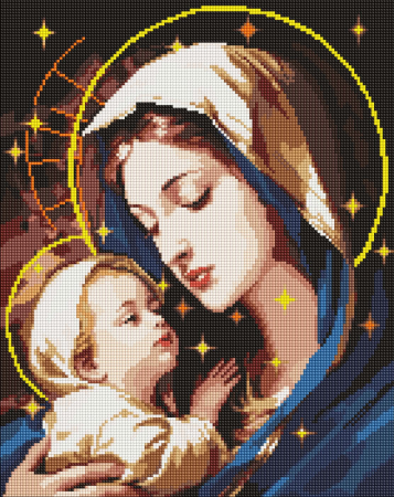 Set goblen cu diamante AB, cu sasiu, Iubirea mamei, 40x50 cm [0]