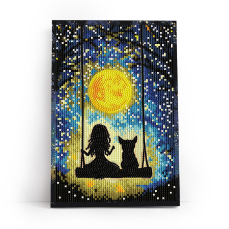 Set goblen cu diamante, cu sasiu, Vise sub clar de luna, 20x30 cm [1]