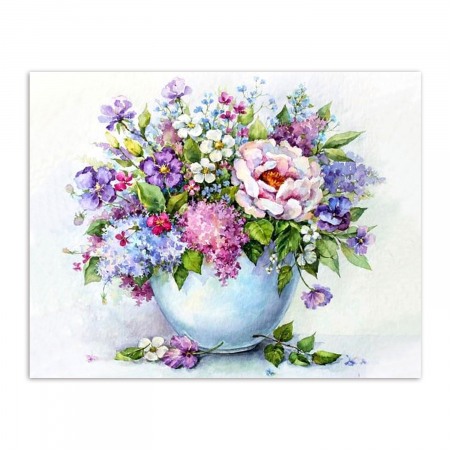 Set goblen cu diamante, cu sasiu, Flori Delicate [0]