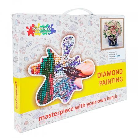 Goblen cu Diamante, cu sasiu, Buchet cu liliac, 40x50 cm [2]