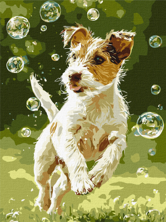 Picturi pe numere dimensiuni mici și medii – ușor de realizat, perfecte pentru orice spațiu - Set pictura pe numere, cu sasiu, Prinde balonul!, 30x40 cm