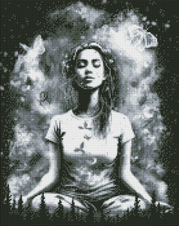 Goblenuri cu diamante - Set goblen cu diamante AB, cu sasiu, In armonie cu universul, 40x50 cm