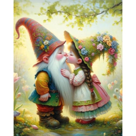 Goblenuri cu diamante cu sasiu - Set goblen cu diamante, cu sasiu, Poveste in doi, 40x50 cm