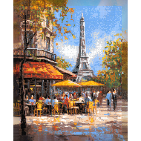 Set goblen cu diamante, cu sasiu, Straduta pariziana, 40x50 cm [1]