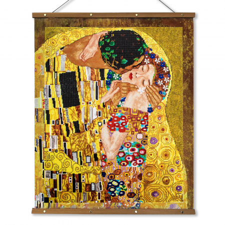 Set goblen cu diamante, fara sasiu, Sarutul - Klimt, 56x70 cm [1]