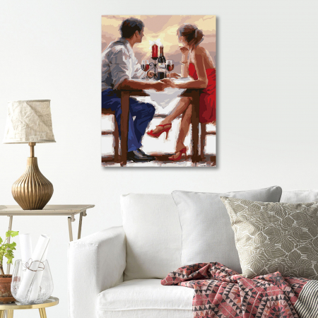 Set goblen cu diamante, cu sasiu, Cina romantica [3]