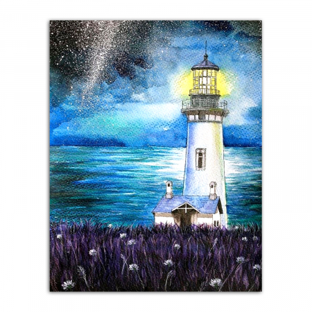 Set goblen cu diamante, cu sasiu, Far in noapte [0]