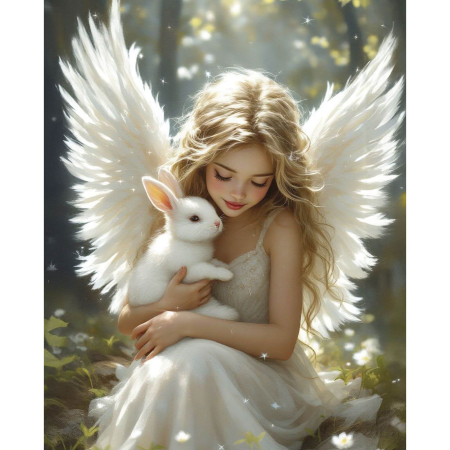 Goblenuri cu diamante - Set goblen cu diamante, cu sasiu, Prieten divin, 40x50 cm