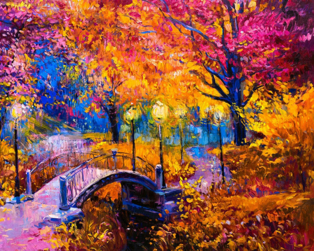 Goblen cu Diamante, cu sasiu, Culorile toamnei, 40x50 cm [0]