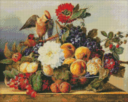 Set goblen cu diamante, cu sasiu, Dejun boem - Franz Xaver, 40x50 cm [0]