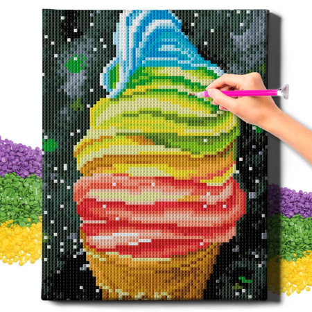 Set goblen cu diamante, cu sasiu, Inghetata, 20x30 cm [1]