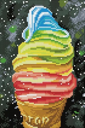 Goblenuri cu diamante - Set goblen cu diamante, cu sasiu, Inghetata, 20x30 cm