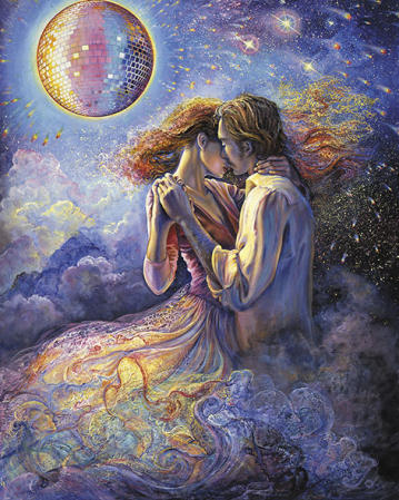 Goblenuri cu diamante cu sasiu - Set goblen cu diamante, cu sasiu, Dragostea pluteste in aer - Josephine Wall, 40x50 cm