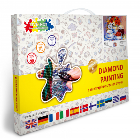 Set goblen cu diamante, cu sasiu, Dulceata de Zmeura, 40x50cm [4]