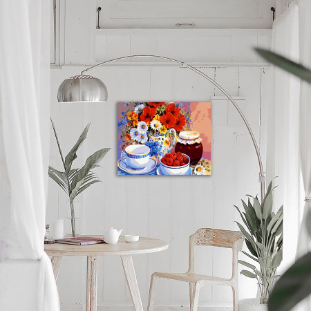 Set goblen cu diamante, cu sasiu, Dulceata de Zmeura, 40x50cm [3]