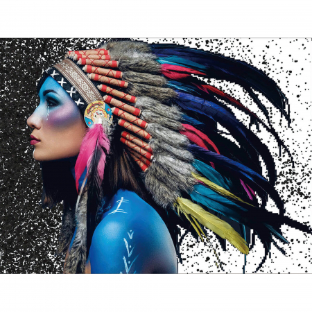 Goblen cu Diamante, cu sasiu, Fata Shaman, 50x60 cm [0]