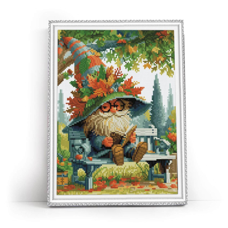 Set goblen cu diamante, cu sasiu, Poveste din padure, 30x40 cm [1]