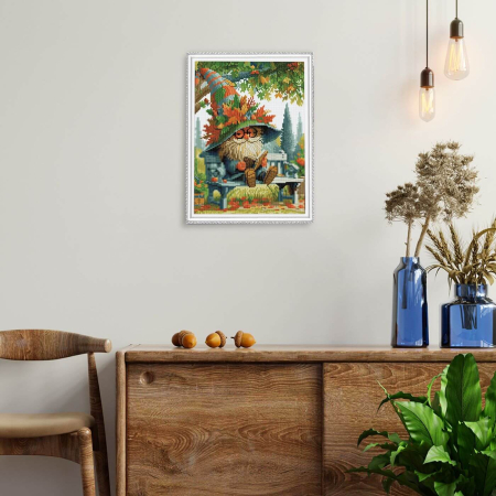 Set goblen cu diamante, cu sasiu, Poveste din padure, 30x40 cm [4]