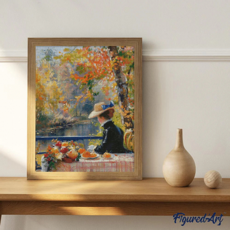 Set goblen cu diamante, cu sasiu, Femeie si toamna, inspiratie Renoir, 40x50 cm [2]