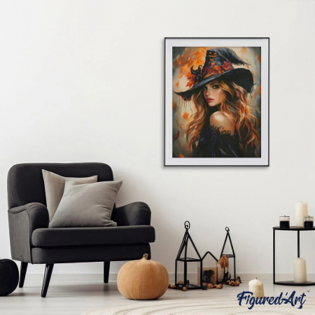 Set goblen cu diamante, cu sasiu, Frumoasa vrajitoare, 40x50 cm [2]