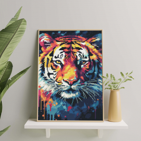 Set goblen cu diamante, cu sasiu, Tigru, 40x50 cm [3]