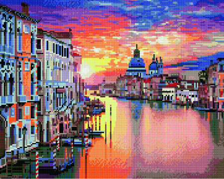 Set goblen cu diamante, cu sasiu, Vedere din Venetia, 40x50 cm [0]