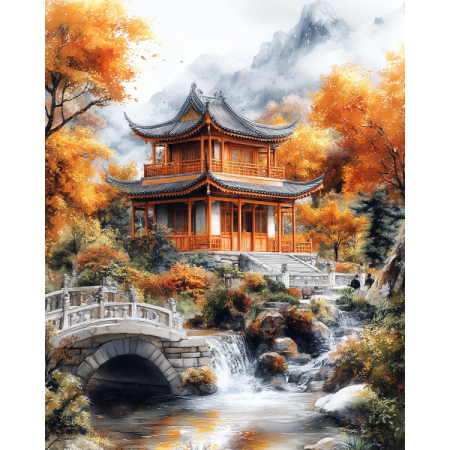 Set goblen cu diamante, cu sasiu, Seninatate, 30x40 cm [1]