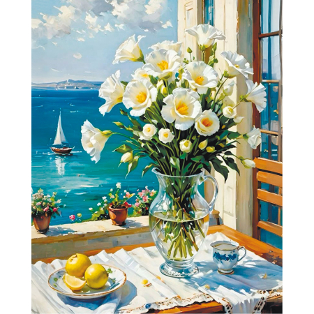 Goblenuri cu diamante - Set goblen cu diamante, cu sasiu, Vedere la mare, 40x50 cm