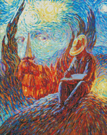 Set goblen cu diamante, cu sasiu, Iluzie in stil van Gogh - Oleg Shupliak, 40x50 cm [0]