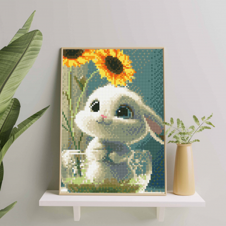 Set goblen cu diamante, cu sasiu, Iepuras, 20x30 cm [1]