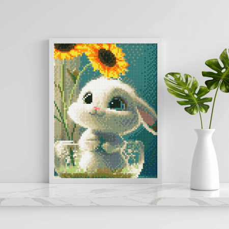 Set goblen cu diamante, cu sasiu, Iepuras, 20x30 cm [2]
