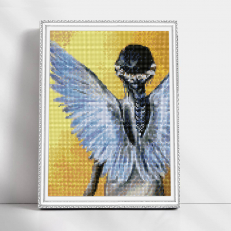 Set goblen cu diamante, cu sasiu, Ingerul pazitor, 30x40 cm [1]