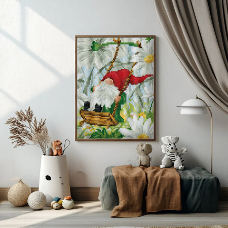 Set goblen cu diamante, cu sasiu, Spiritul margaretelor, 20x30 cm [1]